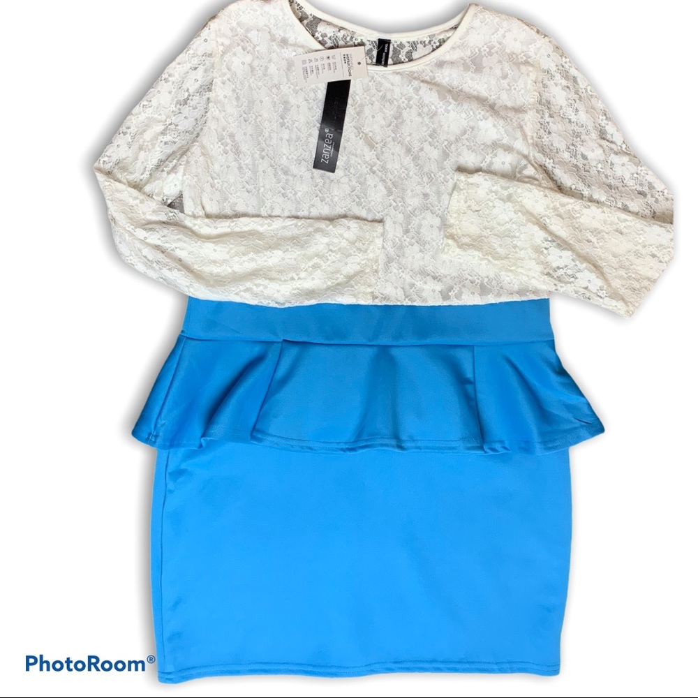 🆕 Plus Sized Lace Peplum Dress
